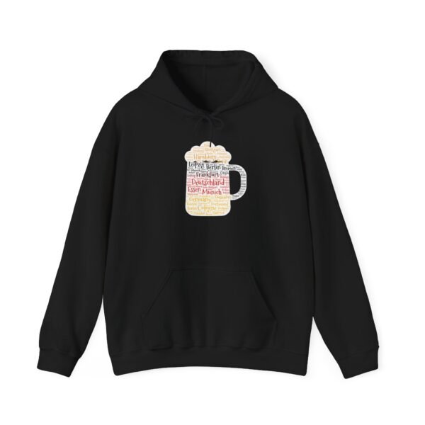 black hoodie unisex beer stein German Cities