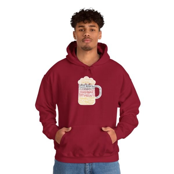 burgundy hoodie unisex beer stein German Cities