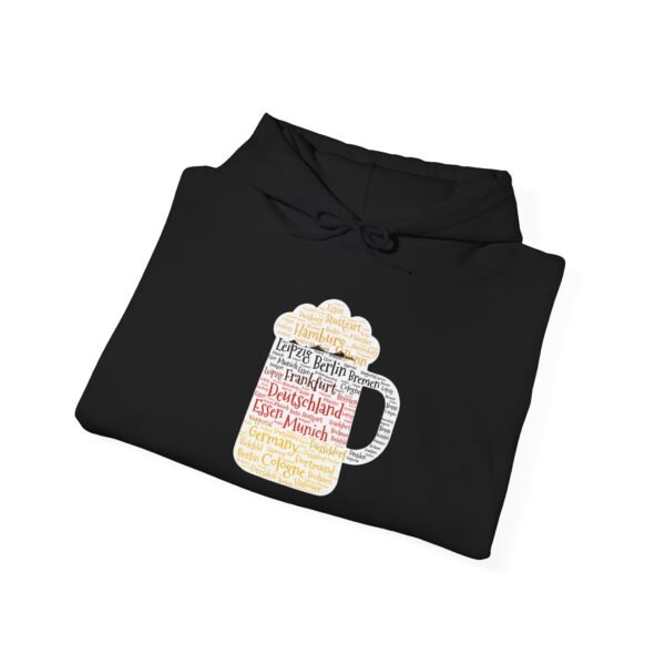 black hoodie unisex beer stein German Cities