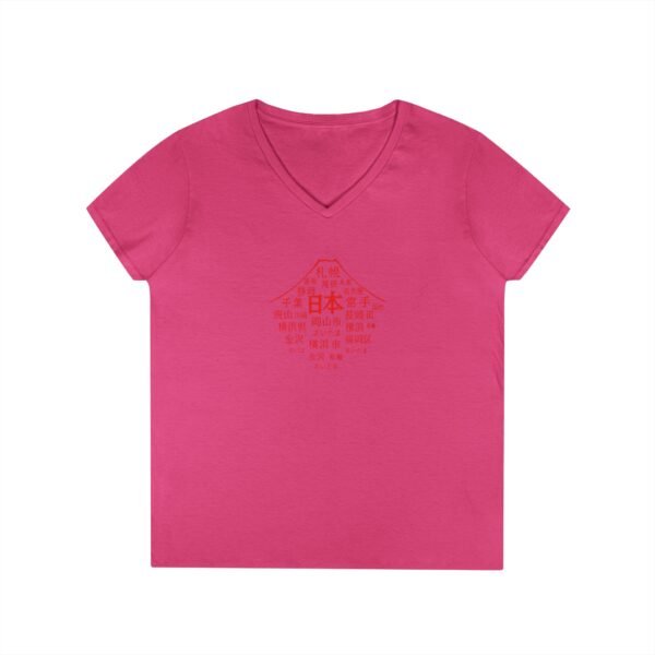 Japan Cities Mount Fuji Womens V Neck TShirt – Unisex Travel-Inspired Tee S to 3XL
