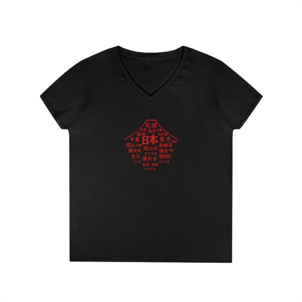Japan Cities Mount Fuji Womens V Neck TShirt – Unisex Travel-Inspired Tee S to 3XL