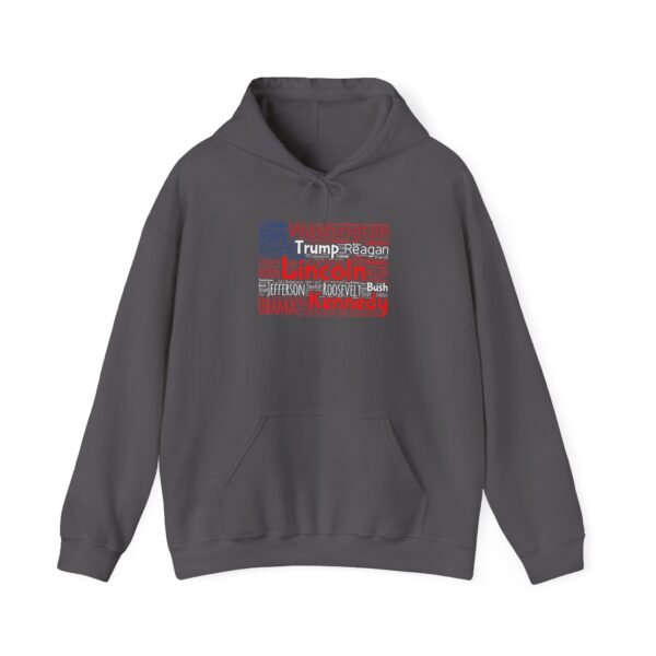 Patriotic American Flag Hoodie Featuring U.S. Presidents' Surnames Sizes S to 5XL