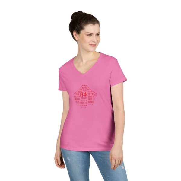 Japan Cities Mount Fuji Womens V Neck TShirt – Unisex Travel-Inspired Tee S to 3XL