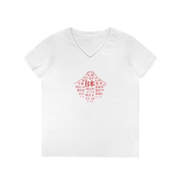 Japan Cities Mount Fuji Womens V Neck TShirt – Unisex Travel-Inspired Tee S to 3XL