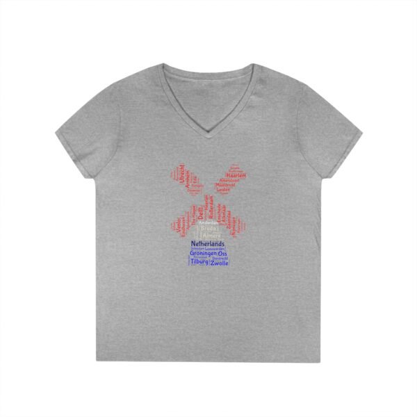 Netherlands Windmill Ladies V Neck T-Shirt – Dutch Cities Typography Tee | Unisex S–3XL