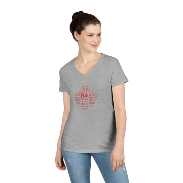 Japan Cities Mount Fuji Womens V Neck TShirt – Unisex Travel-Inspired Tee S to 3XL