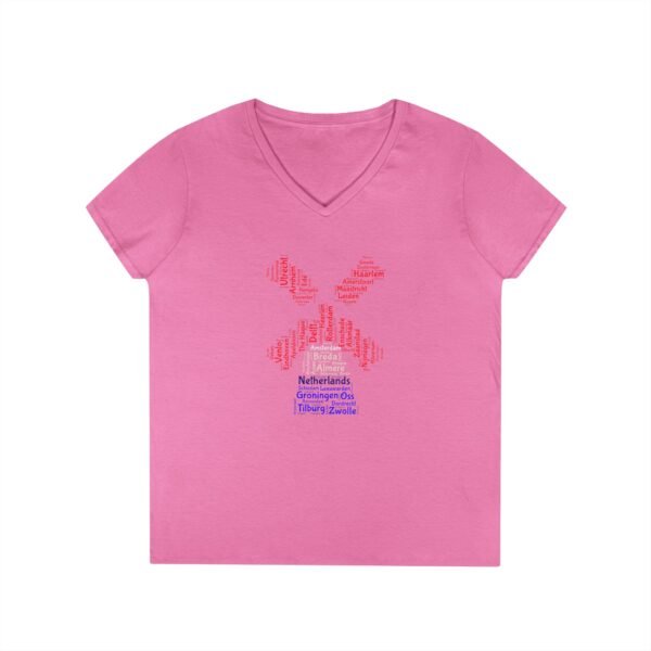 Netherlands Windmill Ladies V Neck T-Shirt – Dutch Cities Typography Tee | Unisex S–3XL