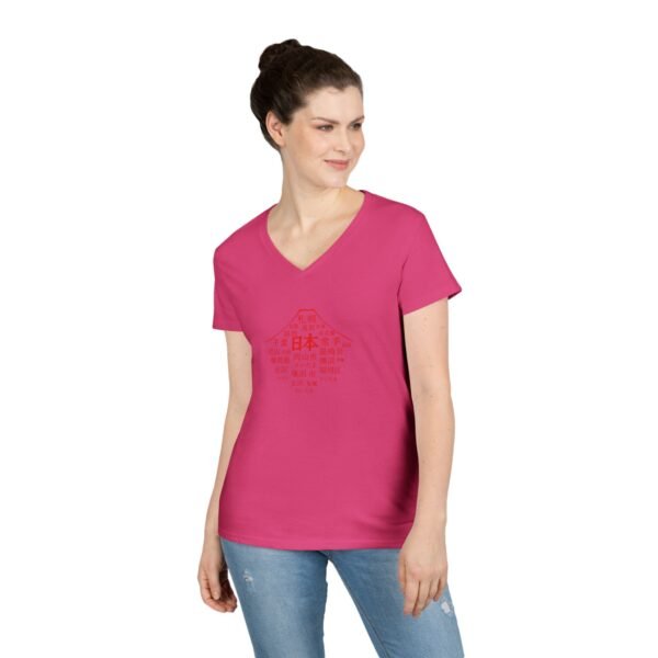 Japan Cities Mount Fuji Womens V Neck TShirt – Unisex Travel-Inspired Tee S to 3XL