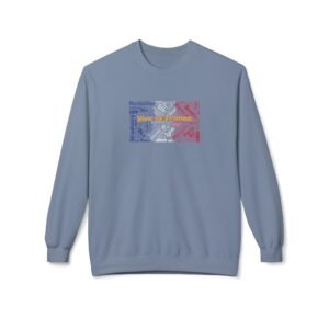 France Cities Sweatshirt – French Flag Design Filled with French Cities Sizes S to 4XL