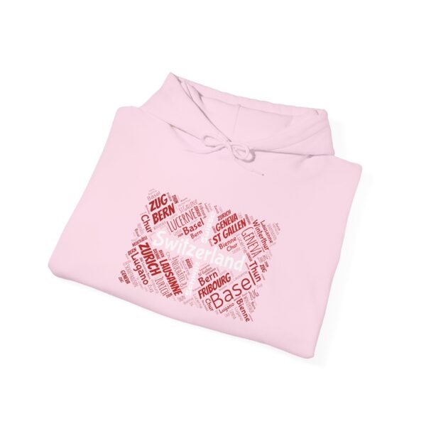 Switzerland Cities Unisex Hoodie Swiss Flag Word Art Design