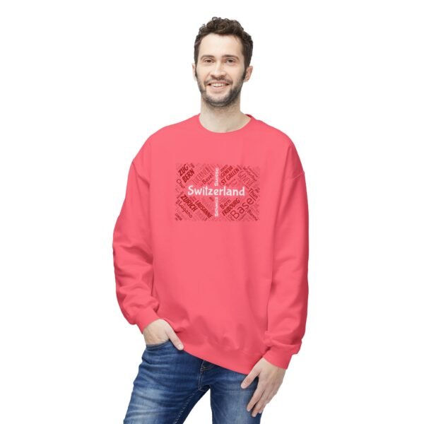 12250445535508233398_2048.jpeg Switzerland Cities Crew Neck Sweatshirt – Swiss Flag Word Art Design Sizes