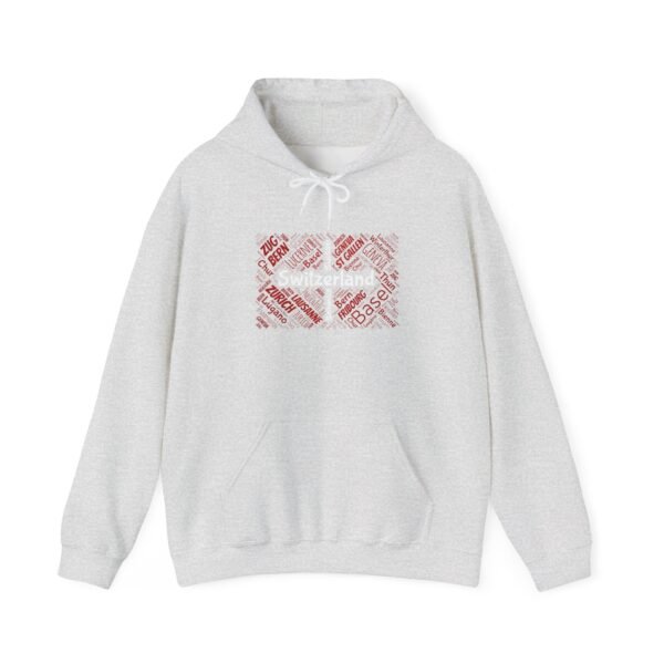 Switzerland Cities Unisex Hoodie Swiss Flag Word Art Design