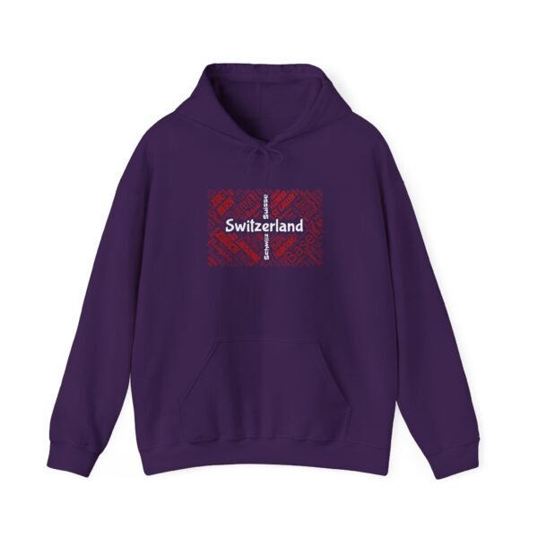 Switzerland Cities Unisex Hoodie Swiss Flag Word Art Design