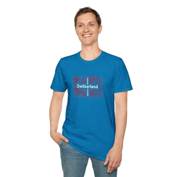 Switzerland Cities Unisex T-Shirt – Swiss Flag Word Art Design