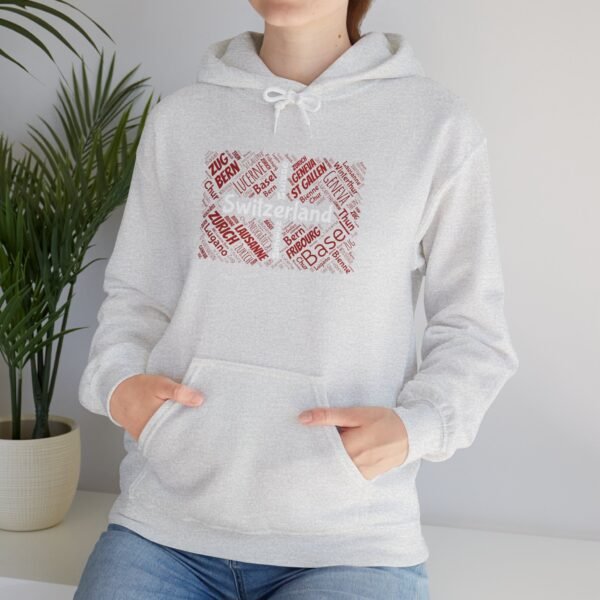 Switzerland Cities Unisex Hoodie Swiss Flag Word Art Design