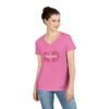 Women’s V-Neck Switzerland Cities T-Shirt – Swiss Flag Word Art Design