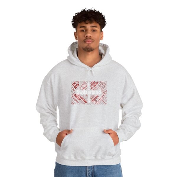 Switzerland Cities Unisex Hoodie Swiss Flag Word Art Design