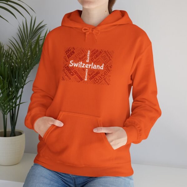 Switzerland Cities Unisex Hoodie Swiss Flag Word Art Design