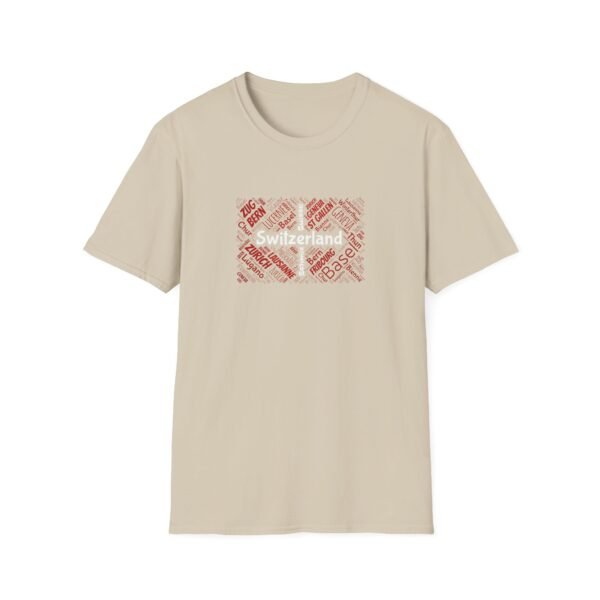 Switzerland Cities Unisex T-Shirt – Swiss Flag Word Art Design