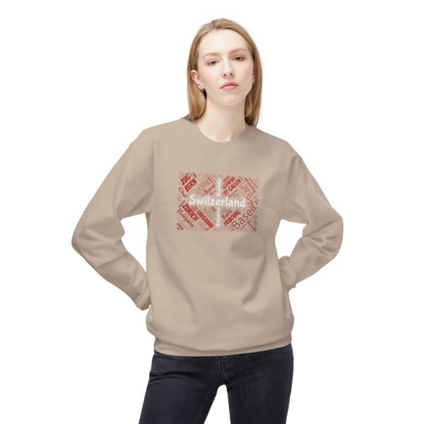 8692558884941996250_2048.jpeg Switzerland Cities Crew Neck Sweatshirt – Swiss Flag Word Art Design Sizes