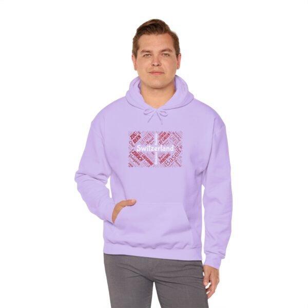 Switzerland Cities Unisex Hoodie Swiss Flag Word Art Design