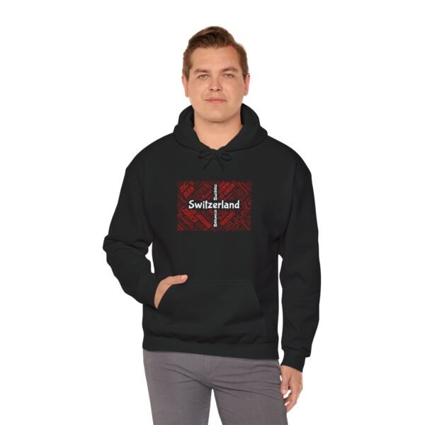 Switzerland Cities Unisex Hoodie Swiss Flag Word Art Design